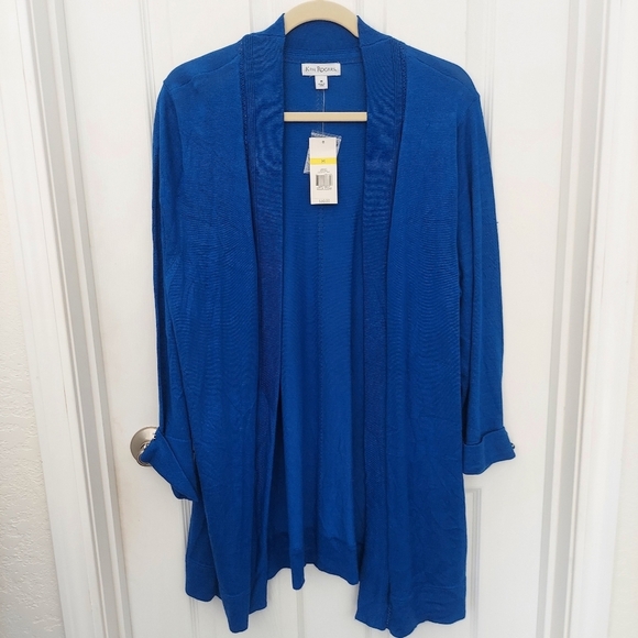 Kim Rogers Blue Open Front Cardigan Medium NWT - Picture 1 of 7
